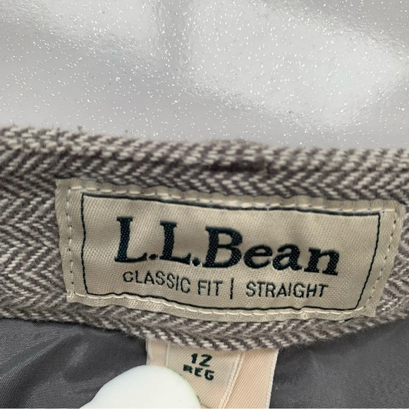 LL Bean Pants Woman 12 Trousers Classic Fit Straight Lined Pockets Career Cotton - Picture 9 of 15